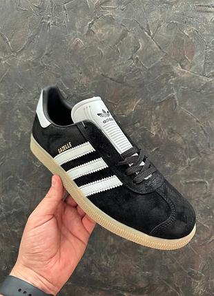 Кроссовки suit adidas gazelle black gum2 фото