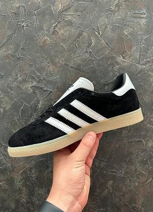 Кроссовки suit adidas gazelle black gum4 фото
