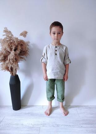 Штаны детские из льна. натуральный лен штаны для мальчика.3 фото