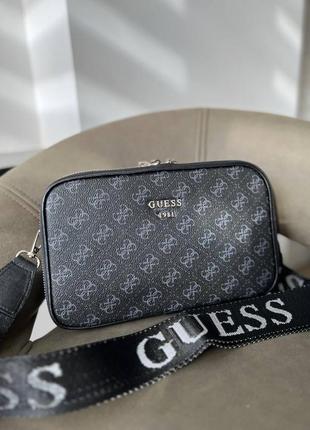 Женская сумка guess double bag black blue