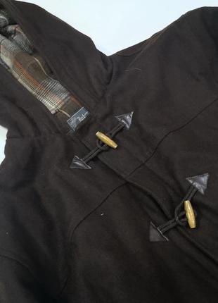 Стильне Пальто, interval, коричневе, з капюшоном5 фото