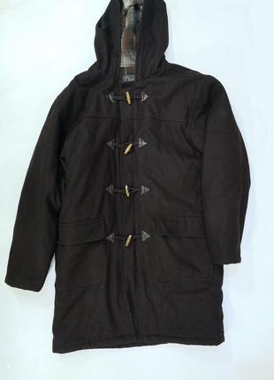 Стильне Пальто, interval, коричневе, з капюшоном9 фото