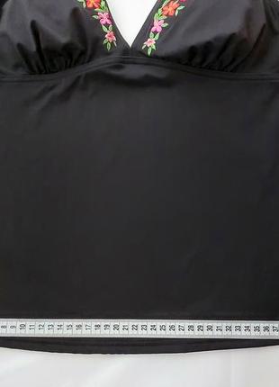 Красивейший черный корректирующий купальник танкини с вышивкой утяжка f&f uk146 фото