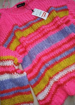 Стильный яркий вязаный свитер stradivarius4 фото