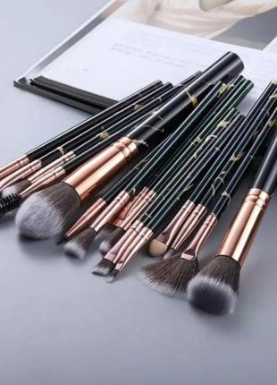 Набір пензлів для макіяжу barva black 15 шт