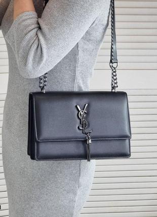 Женская стильный каркасный клатч, качественная модная сумочка на 2 отдела черная