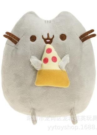 Плюшевая мягкая игрушка кот пушин с пиццей 15х18см pusheen cat1 фото