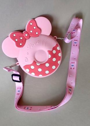 Рожева силіконова сумочка minnie mouse
