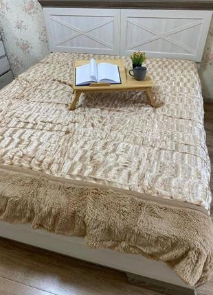 Покривало норка,євро, 220*200 см - бежева