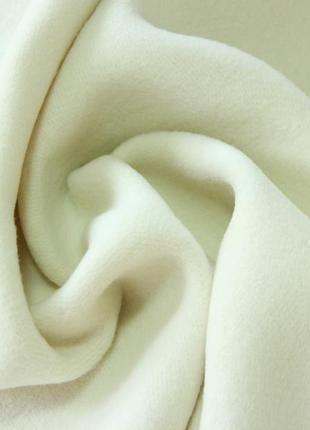 Пальтова італійська вовняна тканина натуральна біла молочна однотонна mi 1452 фото