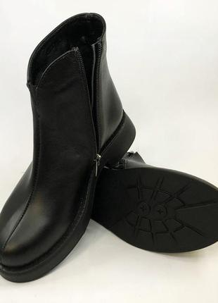 Женские весенние/осенние ботинки из натуральной кожи. 38 размер. цвет: черный8 фото