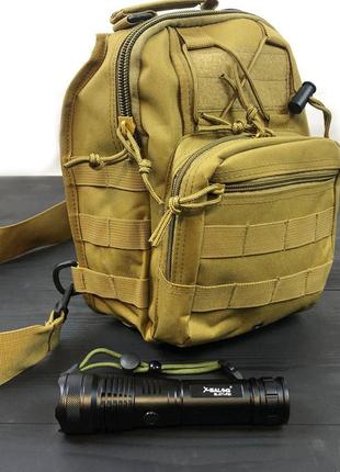 Комплект 2 в 1: армейська сумка + тактичний ліхтар2 фото