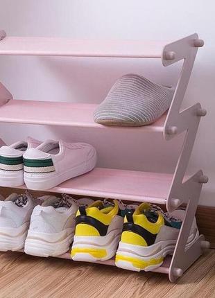 Полиця для взуття органайзер компактна стійка складана shoe rack yh 8802 зберігання речей і взуття 5 полиць. цвет: