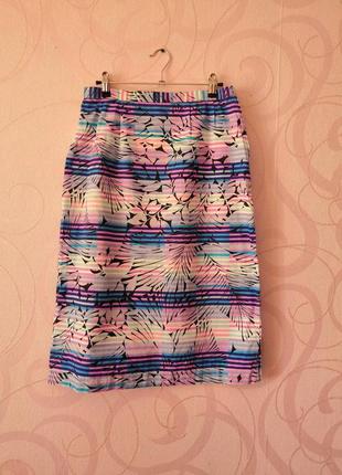 Юбка-миди с принтом в японском стиле, винтаж