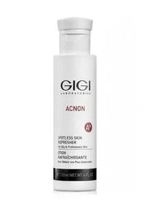 Очищувальний тонік gigi acnon spotless skin refresher для жирної та проблемної шкіри обличчя, 120 мл