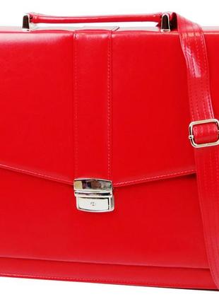 Жіночий діловий портфель daymart з екошкіри amo sst11 червоний3 фото