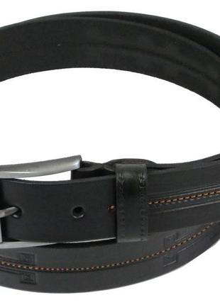 Мужской кожаный ремень daymart для брюк skipper 1257-33 черный 3,3 см1 фото