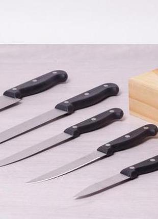 Набір кухонних ножів kamille iserlohn 5 ножів на дерев'яній підставці4 фото