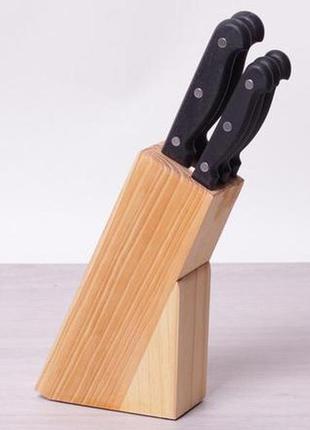 Набір кухонних ножів kamille iserlohn 5 ножів на дерев'яній підставці2 фото