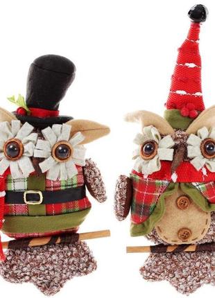 Новорічна м'яка іграшка "ошатна сова" 25см