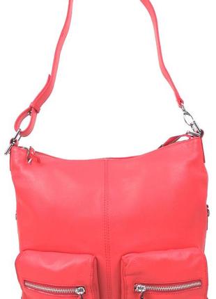 Жіноча шкіряна сумка daymart-рюкзак daymart-трасформер giorgio ferretti коралова2 фото