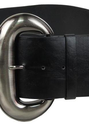 Широкий жіночий корсетний ремінь, корсет з екошкіри 7,5 см doca чорний