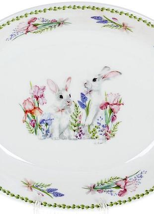 Блюдо овальне "весняна історія" 25см  daymart порцелянове