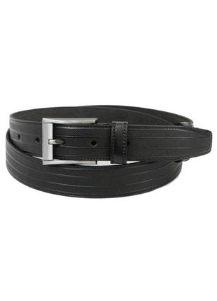 Мужской кожаный ремень daymart под брюки skipper 1250-35 черный 3,5 см2 фото