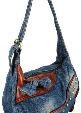 Женская джинсовая сумка daymart небольшого размера fashion jeans bag синяя2 фото