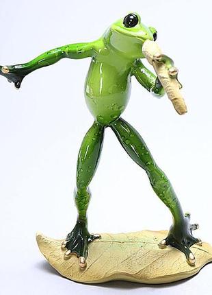 Статуетка декоративна "жаба соло" 17.5см  daymart штучний камінь