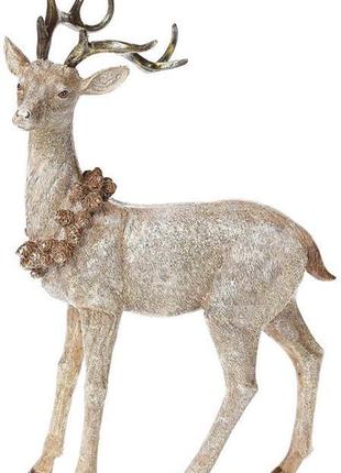 Декоративна статуетка "олень з вінком із шишок" 34.5см  daymart