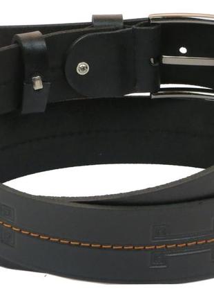 Мужской кожаный ремень daymart под джинсы skipper 1024-38 черный 3,8 см4 фото