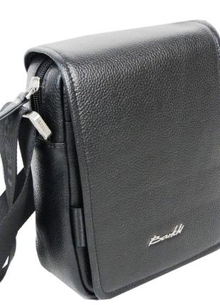 Качественная мужская кожаная сумка daymart, планшетка через плечо barkli черная1 фото