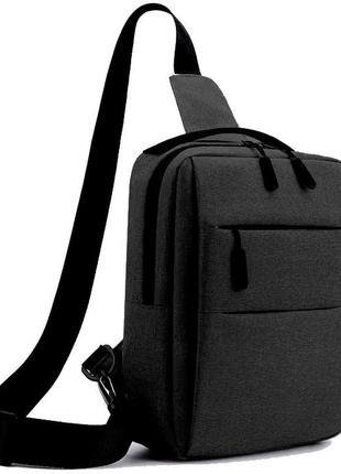Чоловіча нагрудна сумка daymart, слінг fashion instinct чорна2 фото