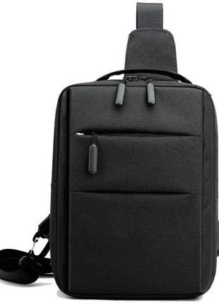 Чоловіча нагрудна сумка daymart, слінг fashion instinct чорна4 фото