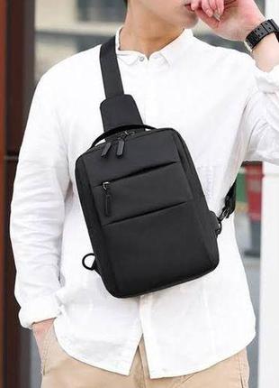Мужская нагрудная сумка daymart, слинг fashion instinct черная1 фото