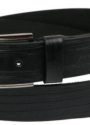 Мужской кожаный ремень daymart под джинсы skipper 1105-38 черный 3,8 см3 фото