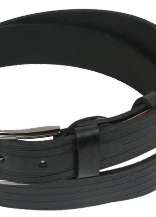 Мужской кожаный ремень daymart под джинсы skipper 1105-38 черный 3,8 см2 фото