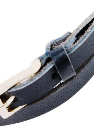 Женский кожаный ремень daymart, поясок skipper 1,5 см темно синий 1364-155 фото