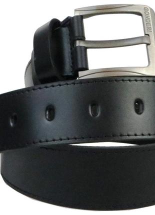 Широкий мужской кожаный ремень daymart под джинсы skipper, украина 1444-45 черный