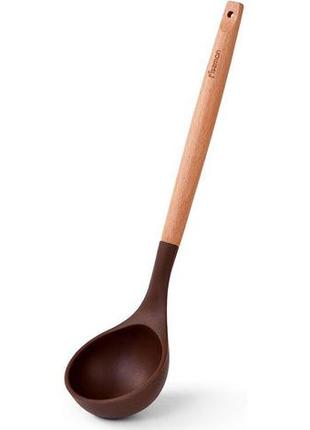 Половник fissman chef's tools 31.5см  daymart   силікон, шоколадний