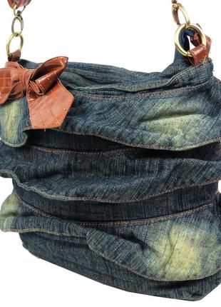 Женская джинсовая сумка daymart fashion jeans bag темно-синяя4 фото