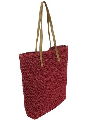 Плетеная пляжная сумка daymart, сумка daymart шоппер 2 в 1 esmara красная2 фото