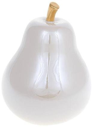 Порцелянова фігурка "груша" 12х12х15см  daymart білий перламутр з золотом