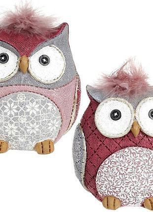 Набір 2 статуетки "сова з чубчиком" 9х6х9.5см  daymart полістоун