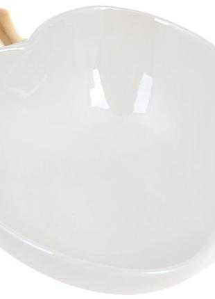 Піала порцелянова "яблуко" 400мл daymart  15х15х5.5см  daymart білий перламутр з золотом