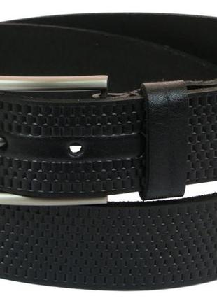 Мужской кожаный ремень daymart под джинсы skipper 1011-38 черный 3,8 см1 фото