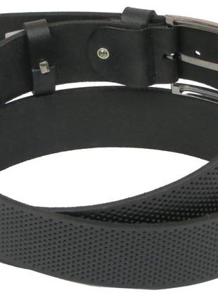 Мужской кожаный ремень daymart под джинсы skipper 1103-40 черный 4 см3 фото
