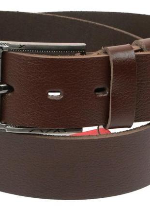 Мужской кожаный ремень daymart под джинсы skipper 1153-45 коричневый 4,5 см