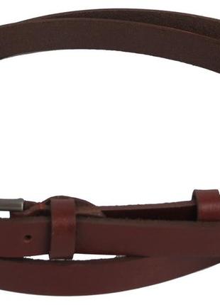 Узкий женский ремень daymart, пояс из натуральной кожи skipper 1410-15 коричневый3 фото
